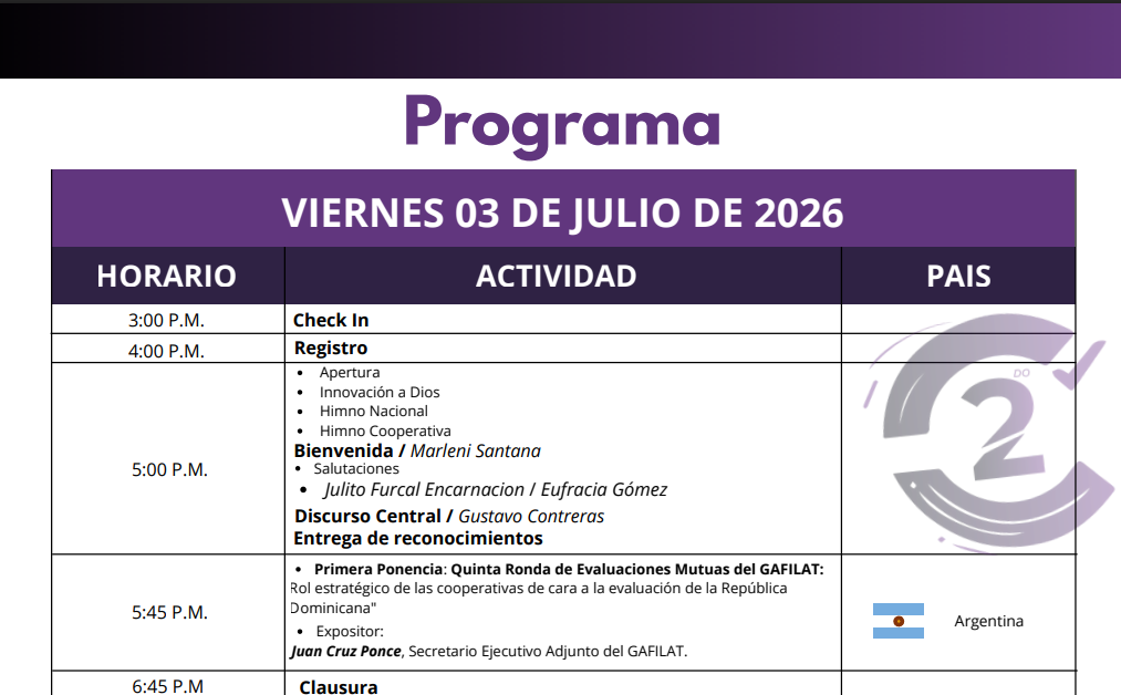 Programa oficial COOPLIA 2026